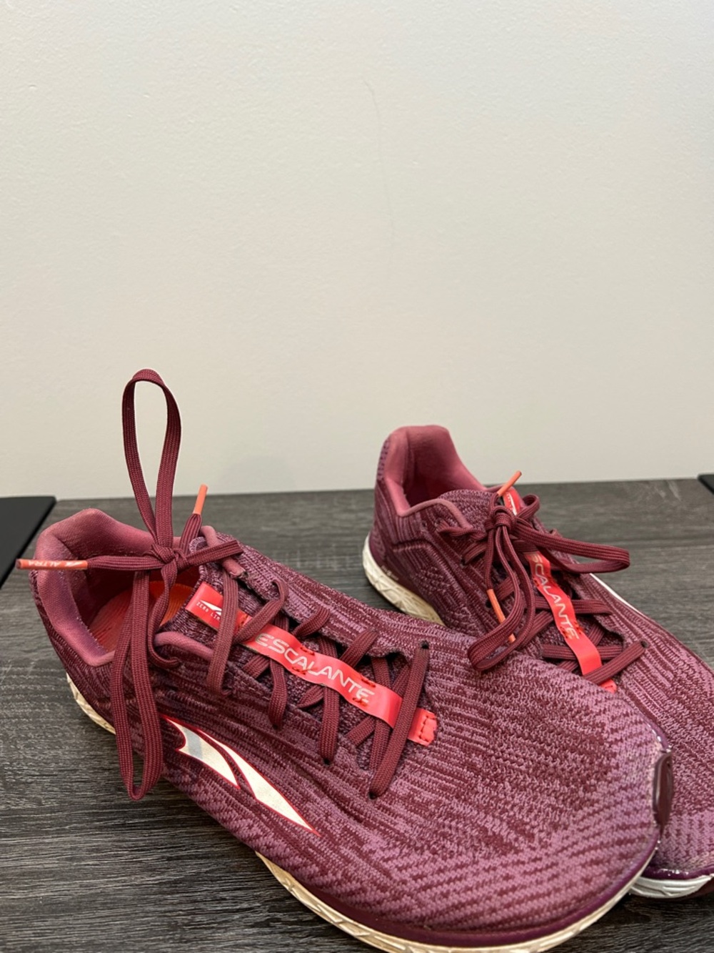 Altra Maroon Knit Running Sneakers with Orange Inner - Picture 4 of 6